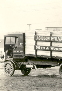 1925 J Gibson McIlvain lumber truck