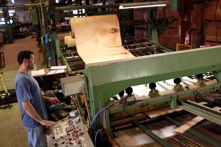 plywood peeling machine toubois factory