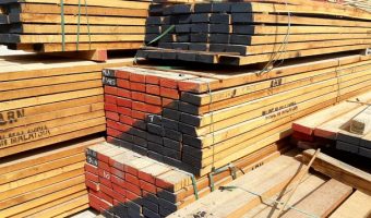 stacks of meranti lumber