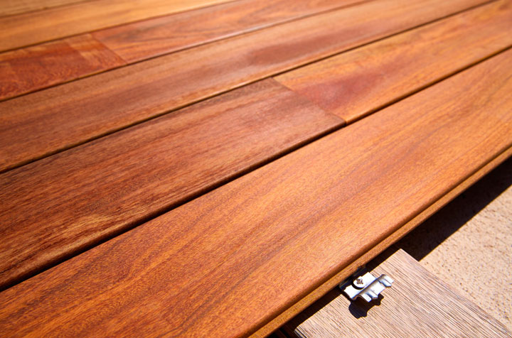 ipe decking being installed